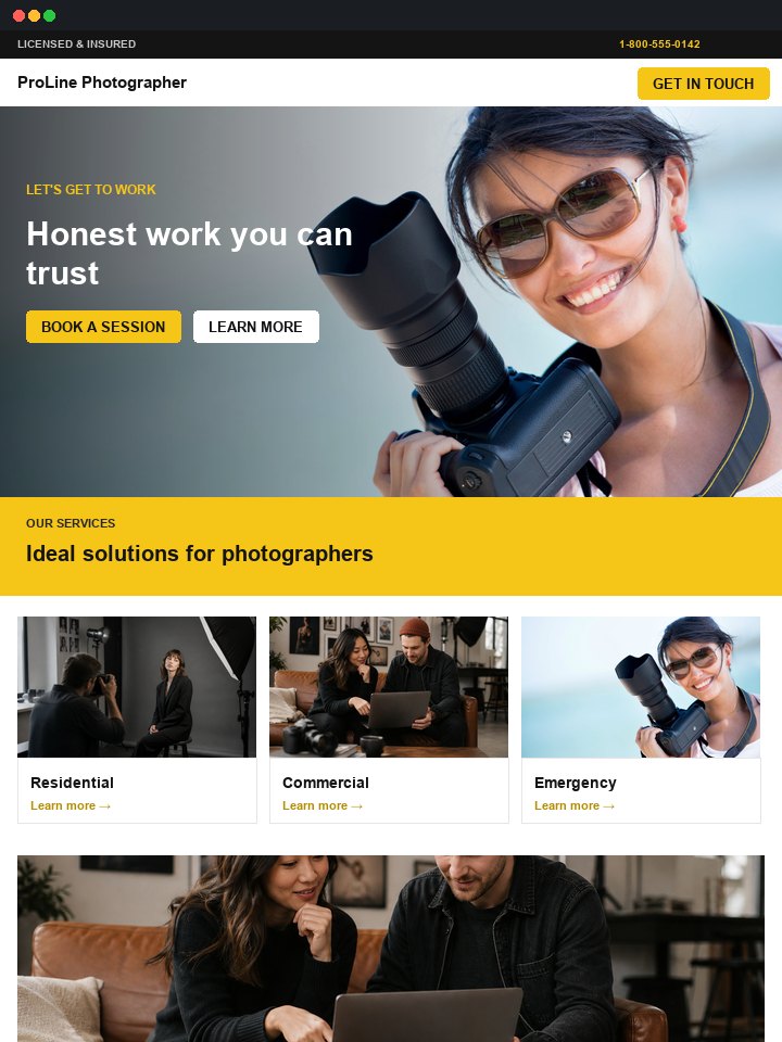 Bold yellow CTA